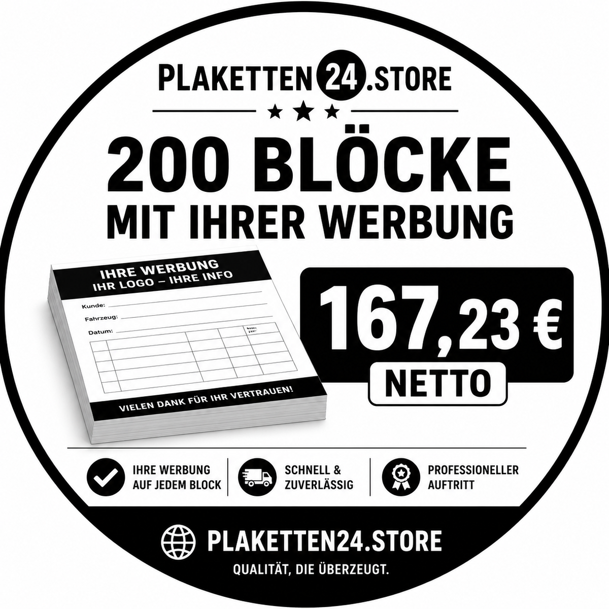 Notiz Blöcke 25 Blatt mit Ihrer Firmen Werbung 200 Stück